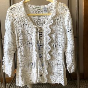 ❗️4 for $20❗️White Stag crochet sweater